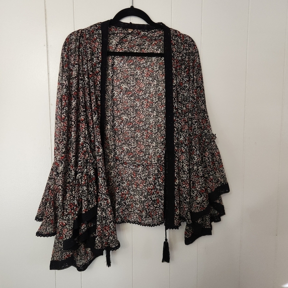 Free People Size Large Lola Floral Cardigan Kimono - Picture 3 of 5